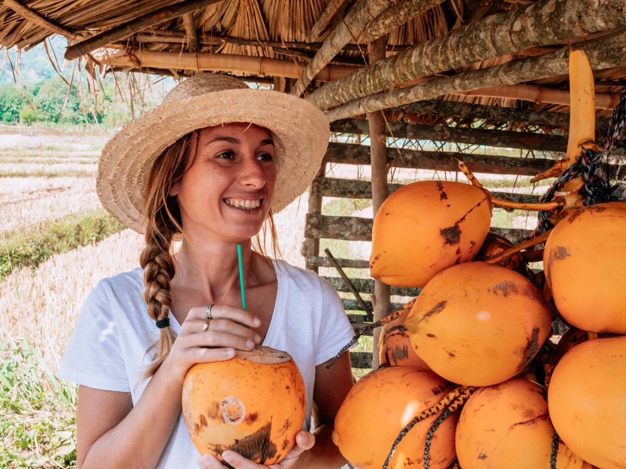 Enjoying a Sri Lankan King Coconut by The Road Side